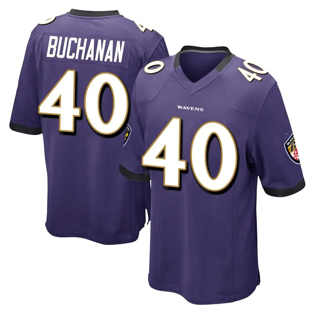 B.Ravens #40 Teddye Buchanan Player Purple Home Game Gdoa Stitched Jerseys