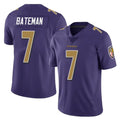 B.Ravens #7 Rashod Bateman Player Purple Color Rush Vapor Untouchable Limited Home Game Gdoa Stitched Jerseys