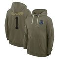 IN.Colts #1 Sauce Gardner Player Olive Salute to Service Pullover Hoodies Limited Gdoa Stitched Jerseys
