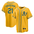 Athletics #21 Tyler Soderstrom Player Gold Alternate Home Game Gdoa Stitched Jerseys
