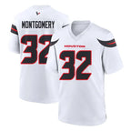 H.Texans #32 David Montgomery Player White Home Game Gdoa Stitched Jerseys