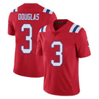 NE.Patriots #3 DeMario Douglas Player Red Vapor Untouchable Home Game Gdoa Stitched Jerseys