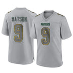 GB.Packers #9 Christian Watson Player Gray Atmosphere Fashion Home Game Gdoa Stitched Jerseys
