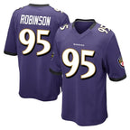 B.Ravens #95 Tavius Robinson Player Purple Color Rush Home Game Gdoa Stitched Jerseys