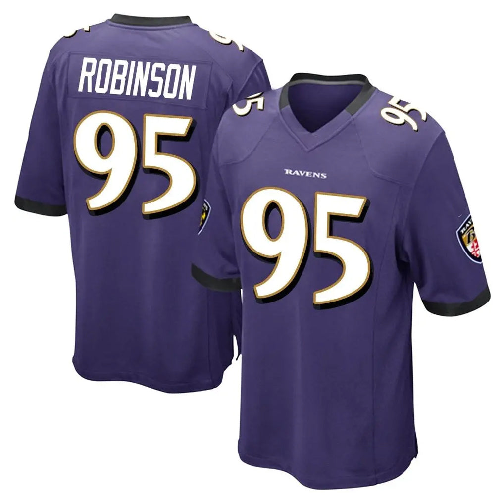 B.Ravens #95 Tavius Robinson Player Purple Color Rush Home Game Gdoa Stitched Jerseys