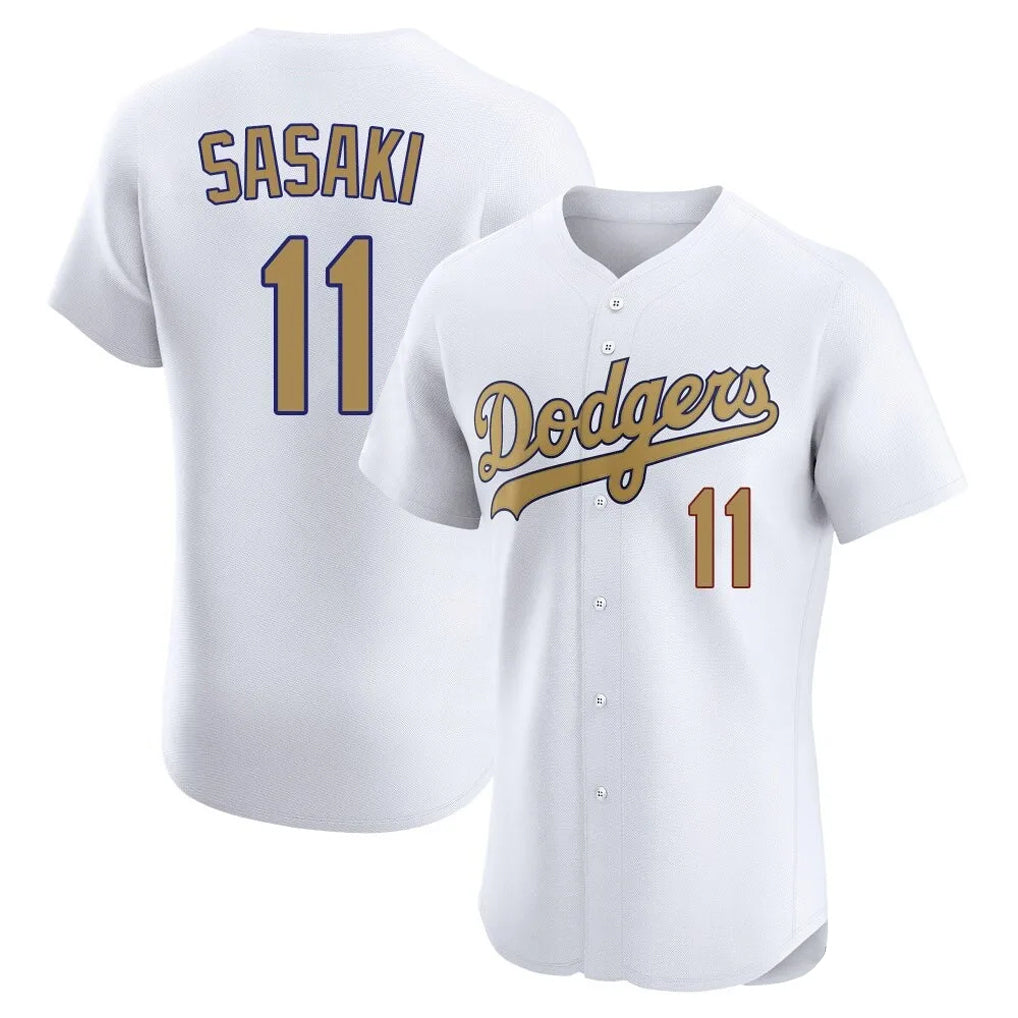LA.Dodgers #11 Roki Sasaki Player Gold Limited Elite Home Fdoa Stitched Jerseys