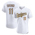 LA.Dodgers #11 Roki Sasaki Player Gold Limited Elite Home Fdoa Stitched Jerseys