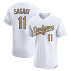 LA.Dodgers #11 Roki Sasaki Player Gold Limited Elite Home Fdoa Stitched Jerseys