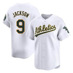Athletics #9 Reggie Jackson Player White Limited Home Game Gdoa Stitched Jerseys