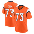 D.Broncos #73 Frank Crum Player Orange Home Game Gdoa Stitched Jerseys