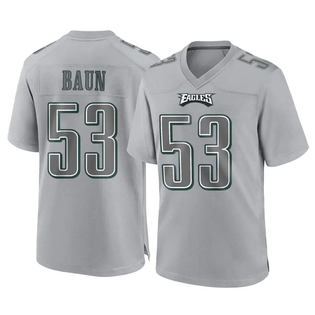 P.Eagles #53 Zack Baun Player Gray Atmosphere Fashion Home Game Gdoa Stitched Jerseys