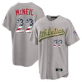 Athletics #22 Jeff McNeil Player Gray USA 250 Fourth of July Home Game Gdoa250Ys Stitched Jerseys