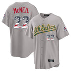 Athletics #22 Jeff McNeil Player Gray USA 250 Fourth of July Home Game Gdoa250Ys Stitched Jerseys