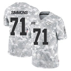 KC.Chiefs #71 Josh Simmons Player Arctic Camo Salute To Service Limited Game Gdoa Stitched Jerseys