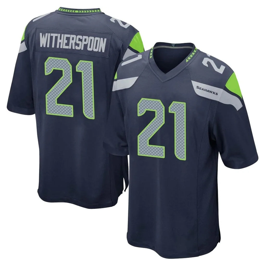 S.Seahawks #21 Devon Witherspoon Player Navy Home Game Gdoa Stitched Jerseys