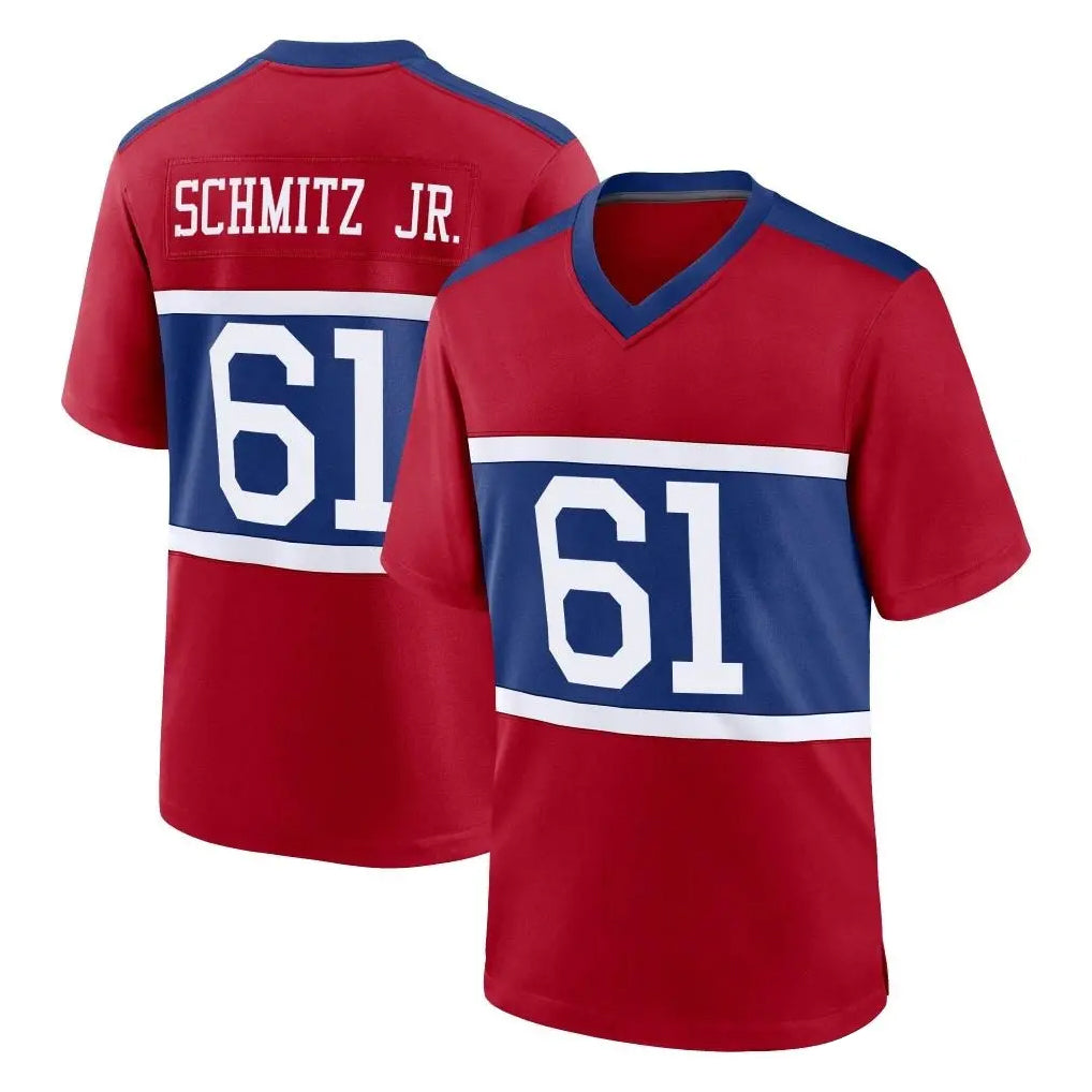 NY.Giants #61 John Michael Schmitz Jr. Player Red Century Home Game Gdoa Stitched Jerseys