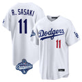 LA.Dodgers #11 Roki Sasaki Player White World Series Meet Home Game Fdoa Stitched Jerseys