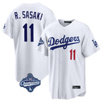 LA.Dodgers #11 Roki Sasaki Player White World Series Meet Home Game Fdoa Stitched Jerseys