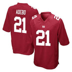 NY.Giants #21 Paulson Adebo Player Red Home Game Gdoa Stitched Jerseys