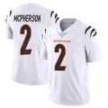 C.Bengals #2 Evan McPherson Player White Vapor Untouchable Limited Home Game Gdoa Stitched Jerseys
