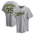 Athletics #35 Rickey Henderson Player Gray Replica Road Stitched Jersey