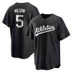 Athletics #5 Jacob Wilson Player Black Fashion Home Game Gdoa Stitched Jerseys