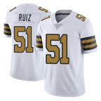 NO.Saints #51 Cesar Ruiz Player White Limited Color Rush Home Game Gdoa Stitched Jerseys