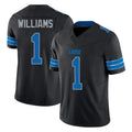 D.Lions #1 Jameson Williams Player Black Alternate Vapor F.U.S.E. Limited Home Game Gdoa Stitched Jerseys