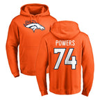 D.Broncos #74 Ben Powers Player Orange Pullover Hoodie Limited Gdoa Stitched Jerseys