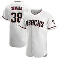 A.Diamondbacks #38 Paul Sewald Player White Authentic Crimson Home Stitched Jersey