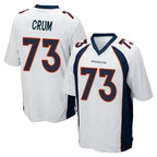 D.Broncos #73 Frank Crum Player White Game Gdoa Stitched Jerseys