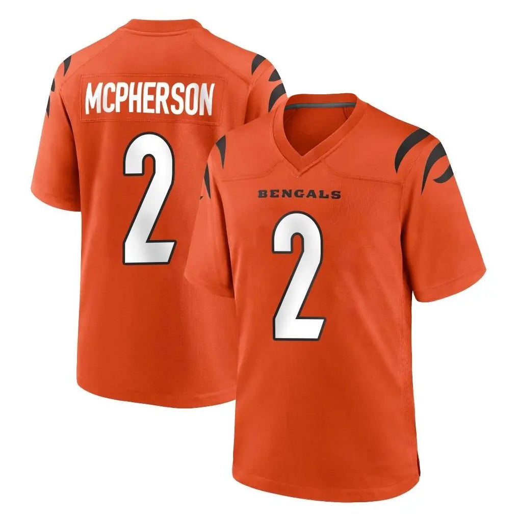 C.Bengals #2 Evan McPherson Player Orange Home Game Gdoa Stitched Jerseys