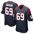 H.Texans #69 Ed Ingram Player Navy Home Game Gdoa Stitched Jerseys