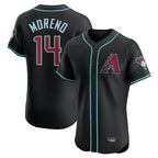 A.Diamondbacks #14 Gabriel Moreno Player Black Limited Elite Home Game Gdoa Stitched Jerseys