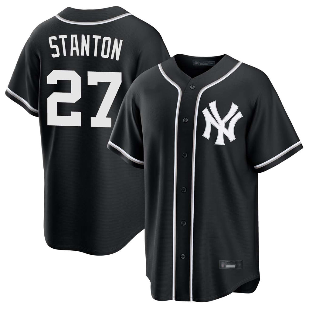 NY.Yankees #27 Giancarlo Stanton Player Black Out Game Home Fdoa Stitched Jerseys