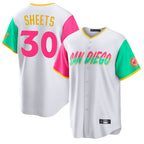 S.Diego Padres #30 Gavin Sheets Player White City Connect Home Game Fdoa Stitched Jerseys