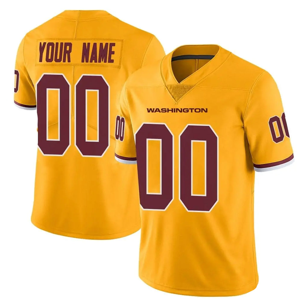 Custom W.Commanders Gold Limited Color Rush Home Game Any Name & Numbers Gdoa Stitched Jerseys