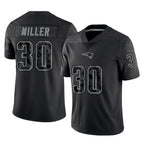 NE.Patriots #30 Jam Miller Player Black Reflective LImited Home Game Gdoa Stitched Jerseys