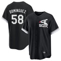 C.White Sox #58 Seranthony Dom¨ªnguez Player Black Spring Training Game Gdoa Stitched Jerseys