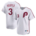 P.Phillies #3 Bryce Harper Player White Cooperstown Collection Limited Home Fdoa Stitched Jerseys