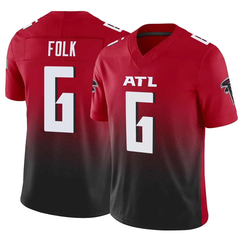 A.Falcons #6 Nick Folk Player Red Vapor F.U.S.E. Limited Home Game Gdoa Stitched Jerseys