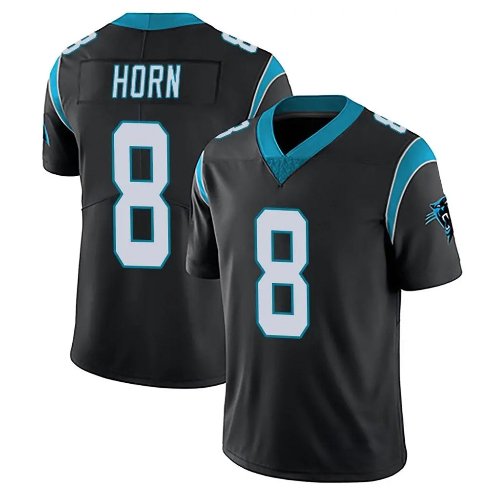 C.Panthers #8 Jaycee Horn Player Black Vapor Untouchable Limited Game Gdoa Stitched Jerseys