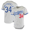 LA.Dodgers #34 Fernando Valenzuela Player Gray Throwback 1981 Fdoa Stitched Jerseys