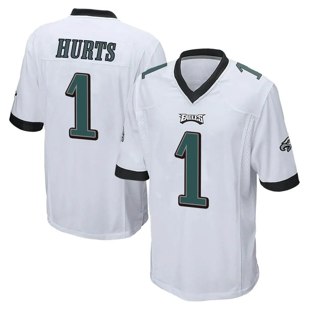 P.Eagles #1 Jalen Hurts Player White Home Game Gdoa Stitched Jerseys