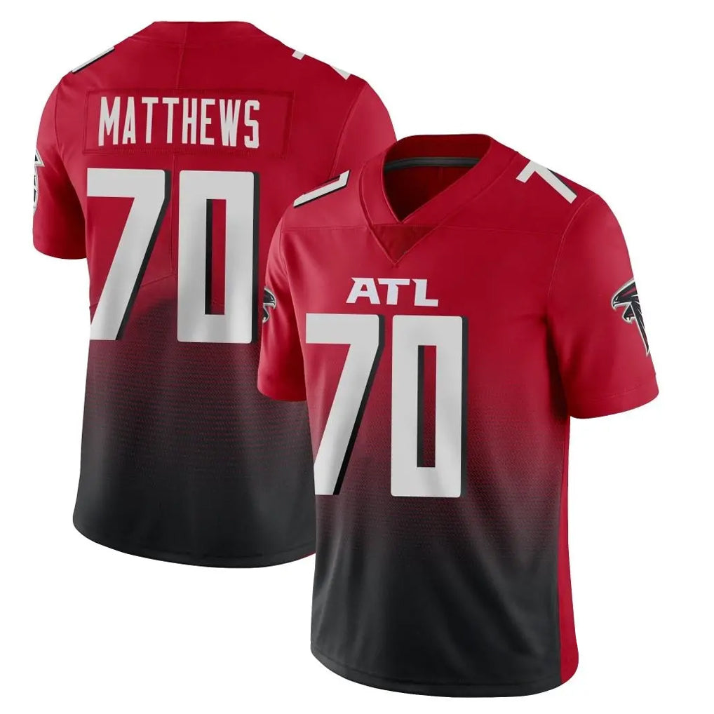 A.Falcons #70 Jake Matthews Player Red Vapor Untouchable Limited Home Game Gdoa Stitched Jerseys