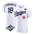 LA.Dodgers #18 Yoshinobu Yamamoto Player Gold White World Series 2026 Collection Stadium Limited Elite Fdoa Stitched Jerseys