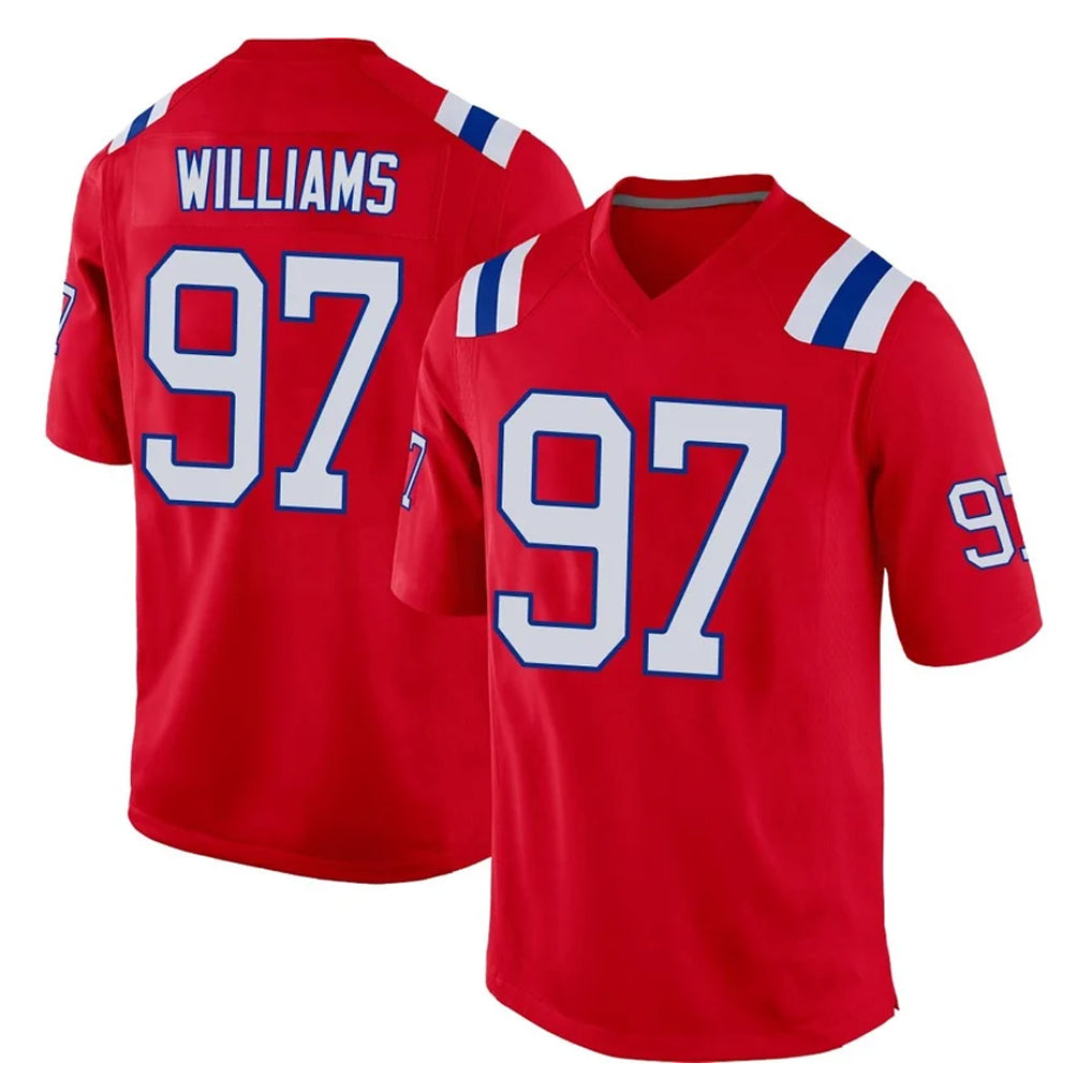 NE.Patriots #97 Milton Williams Player Red Home Game Gdoa Stitched Jerseys
