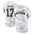 B.Bills #17 Josh Allen Player Arctic Camo Salute to Service T-Shirt Hoodies Gdoa Stitched Jerseys