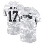 B.Bills #17 Josh Allen Player Arctic Camo Salute to Service T-Shirt Hoodies Gdoa Stitched Jerseys