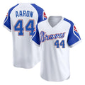 A.Braves #44 Hank Aaron Player White Throwback Cooperstown Collection T-shirt Game Gdoa Stitched Jerseys